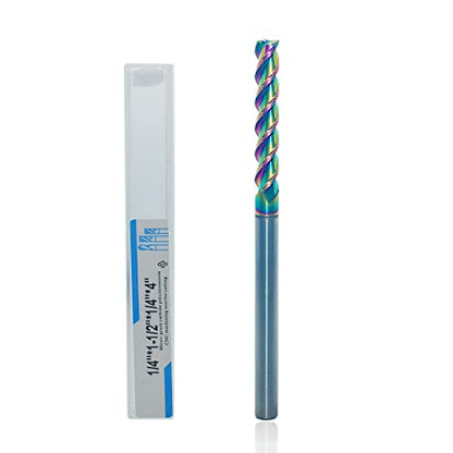 1/4" Extra Long Carbide Square End Mill, 3 Flute, 4” OAL, 1 Pc - size: 1/4" Extra Long (1 Pieces)