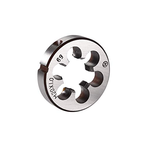 uxcell M20 x 1 Metric Round Die, Machine Thread Right Hand Threading Die, Alloy Steel Screw Thread Cutting Die