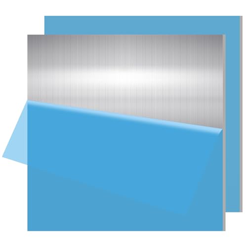 2PCS 6061 Aluminum Sheet Metal 1/4" x 12" x 12", Aluminum Plates Covered with Protective Film, Heat Treatable Aluminum Flat Bar for DIY Craft, Industry - size: 1/4", style: 12" × 12", 2 Pcs