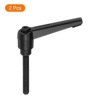uxcell 2Pcs M6 x 40mm Adjustable Knobs Handle Male Thread Push Button Ratchet Quick Release Locking Rotating Bolt for Lathe Machinery, Black - size: M6 x 40mm