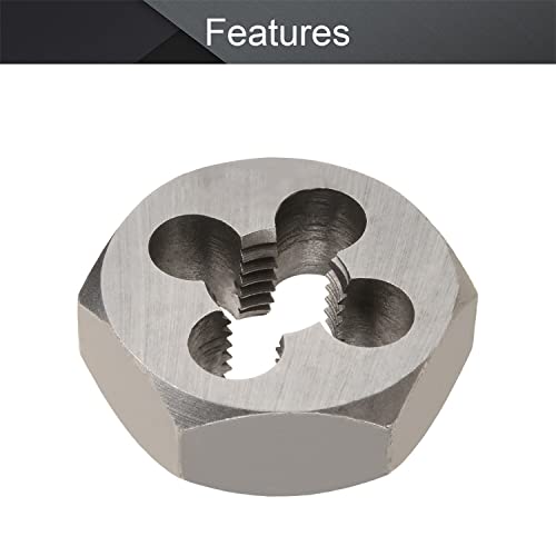 Utoolmart Hex Rethreading Die, M10 x 1.25 Pitch, Carbon Steel Thread Die, Hex Rethreading Die Machine Thread Die, Hexagon Taper Pipe Die, 1 Pcs - size: M10×1.25 Fine Teeth
