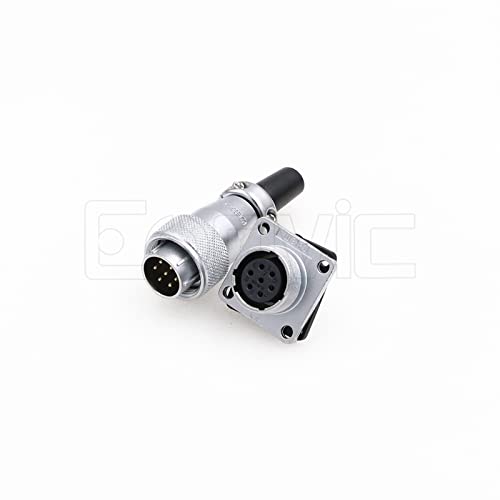 WS16 7 Pin Aviation Connector Waterproof Plug Male Female Square Socket Metal Threaded Signal LED Industrial Equipment - size: 7Pin