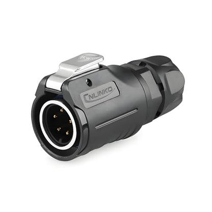 CNLINKO LP-16 5 Pin Circular Aviation Connector Kit Male Plug and Female Socket M16 IP68 Waterproof, PBT Plastic Shell Quick Plug (5 Pin Single Set) - size: 5-Pin, style: Single-Hole Socket Set