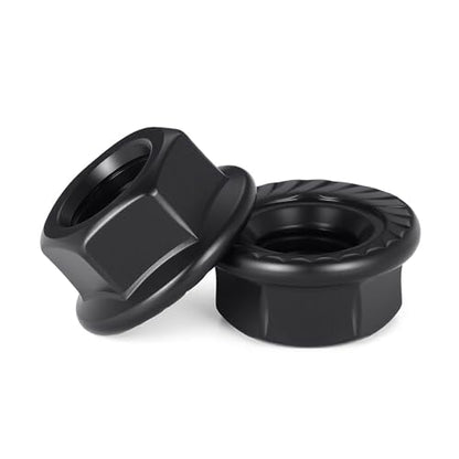 12 Pcs Serrated Flange Hex Lock Nut,304 Stainless Steel Reusable Nut-Black(M4) - size: M4
