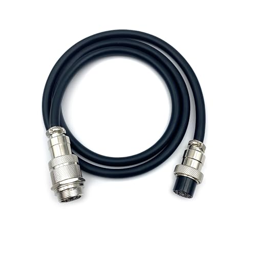 3.28 ft GX20 15 Pin Male to Female Cable, GX20 15Pins Female to Male Head Aviation Cordset Electrical Connector Panel Mount Circular Metal Adapter Cordset for Ships 5A 200V 22AWG (1meter) - size: GX20 15Pin