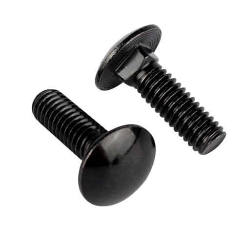 3/8-16 x 1-1/2" Carriage Bolts Screws Black Finish, Round Head Square Neck, 304 Stainless Steel 18-8, UNC Full Machine Coarse Thread, 8Pcs - size: 3/8-16 x 1-1/2" (8 Pcs)