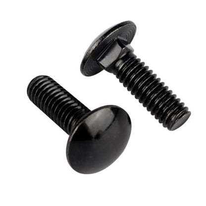 5/16-18 x 2-1/2" Carriage Bolts Screws Black Finish, Round Head Square Neck, 304 Stainless Steel 18-8, UNC Full Machine Coarse Thread, 10Pcs - size: 5/16-18 x 2-1/2" (10 Pcs)