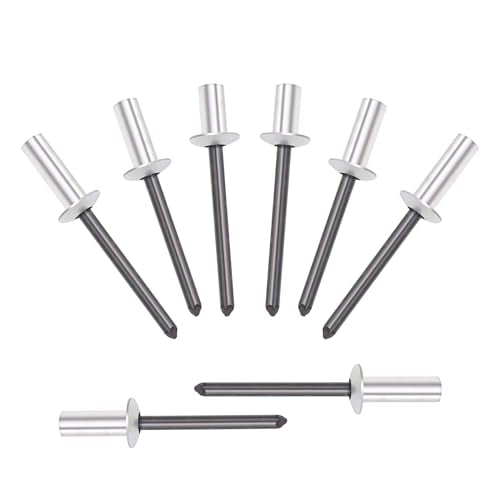 ALLCLEAN 120Pcs 3/16" x 3/8" Closed End Aluminum Blind Rivets with Steel Mandrel,4.8 x 10mm Pop Rivets Dome Head (Grip 0.25-0.375 Inch) - size: 3/16"×3/8"(4.8×10mm)