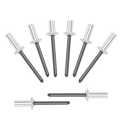 ALLCLEAN 120Pcs 3/16" x 3/8" Closed End Aluminum Blind Rivets with Steel Mandrel,4.8 x 10mm Pop Rivets Dome Head (Grip 0.25-0.375 Inch) - size: 3/16"×3/8"(4.8×10mm)