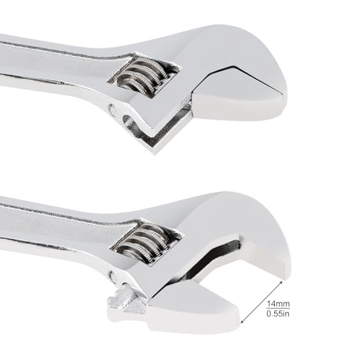 Mini Wrench Tool Keychain, Spanner Keyring Pendant, Keychain Creative Mini Adjustable Wrench Key Chain Spanner Key Chain (Silver) - color: Silver