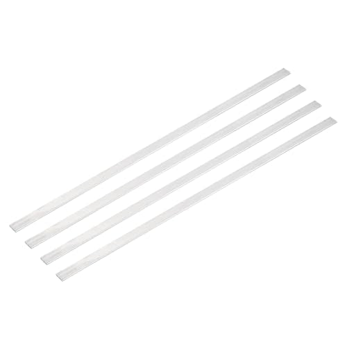 MECCANIXITY 4 Pcs Square Aluminum Flat Bar, 1/16" (2mm) Thick x 3/8" (10mm) Width x 12" (305mm) Long 6061 Aluminum Flat Plate Solid New Mill Stock Silver for Industrial Building - size: 1/16"(2mm)x3/8"(10mm)x12"(305mm)