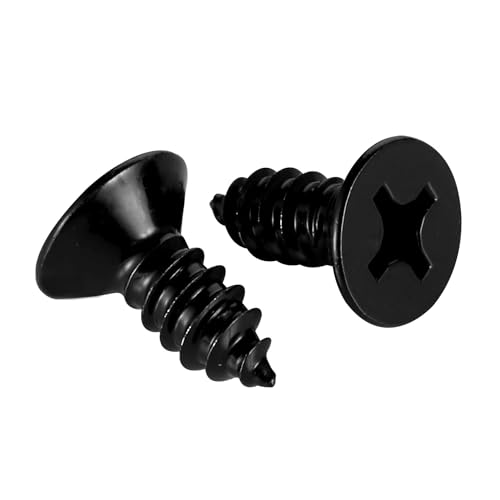 #8 x 1/2" Wood Screws Flat Head Fast Self Tapping Drywall Screws 18-8 Stainless Steel 304 Black Finish, 100 PCS - size: #8 x 1/2"