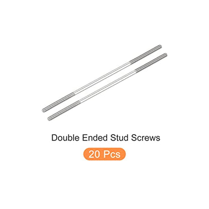 METALLIXITY Double Ended Stud Screws (M3 Thread 90mm Length) 10pcs, 304 Stainless Steel Dual Threaded Rod Bolts - for House Maintenance - size: M3x90mm
