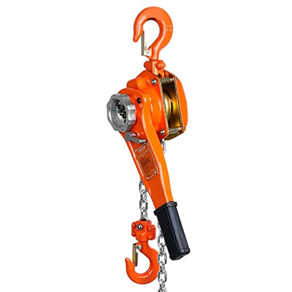 VEVOR Manual Lever Chain Hoist, 3/4 Ton 1650 lbs Capacity 5 FT Come Along, G80 Galvanized Carbon Steel with Weston Double-Pawl Brake, Auto Chain Leading & 360° Rotation Hook, for Garage Factory Dock - size: 3/4 Ton 5FT
