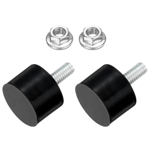 uxcell 2Pcs M4 Thread Rubber Mounts, Vibration Isolators, Cylindrical Shock Absorber with Studs 15 x 10mm with Non-Slip Nuts - size: M4 x 15 x 10mm