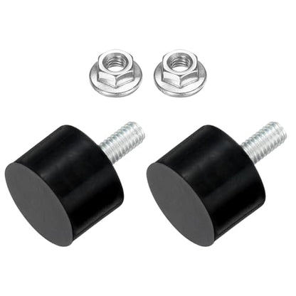 uxcell 2Pcs M4 Thread Rubber Mounts, Vibration Isolators, Cylindrical Shock Absorber with Studs 15 x 10mm with Non-Slip Nuts - size: M4 x 15 x 10mm