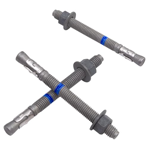 1/2" x 5-1/2" Concrete Anchors (10 Pack) 1/2 inch Wedge Anchors Bolts Hot Dip Galvanized - size: 1/2"x5-1/2" (10 PCS)