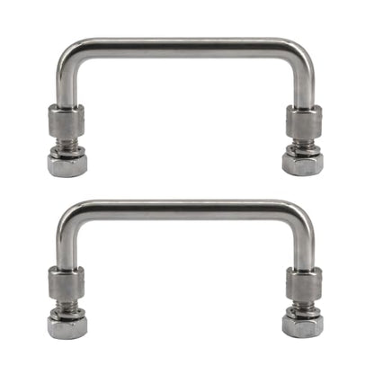 (2 Pieces) 100mm Foldable Pull Handle Cabinet Knob 304 Stainless Steel Industrial U-Shaped Handle for Distribution Box,Tool Box - color: 100mm