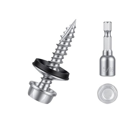 Kryonix Metal Roofing Screws #10 x 1 Inch, 330pcs, Ruspert Coating Screws - size: #10×1“