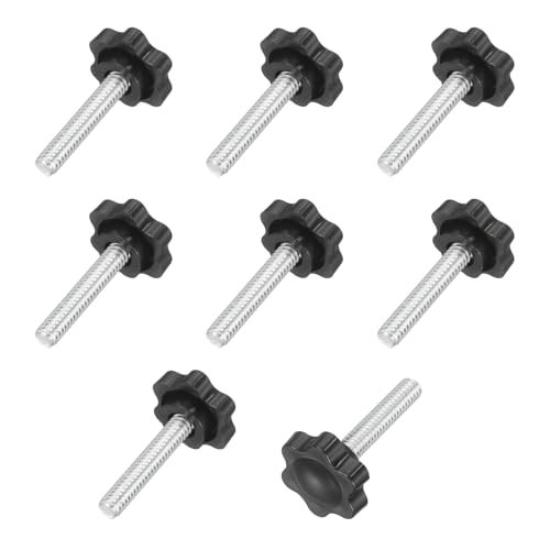 uxcell 10Pcs 1/4"-20 Star Knobs 1.3" Threaded Stud Male Clamping Knobs - size: 1/4"-20, 1.3"