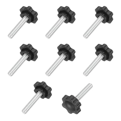 uxcell 10Pcs 1/4"-20 Star Knobs 1.3" Threaded Stud Male Clamping Knobs - size: 1/4"-20, 1.3"