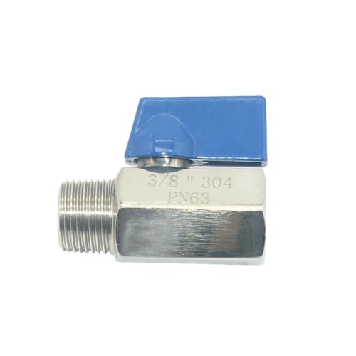 VARMHUS Pack of 2 304 Stainless Steel NPT Mini Ball Valve, Female x Male Thread Shut Off Valve for Water, Oil and Gas (3/8inch) - size: 3/8inch