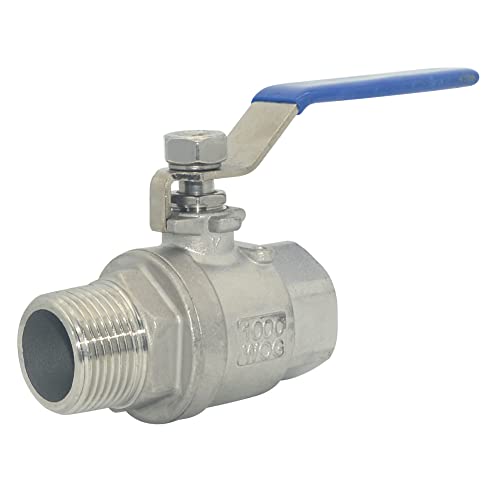 VARMHUS Full Port Ball Valve S304 Stainless Steel 304 Heavy Duty for Water, Oil, and Gas,1000WOG (1")