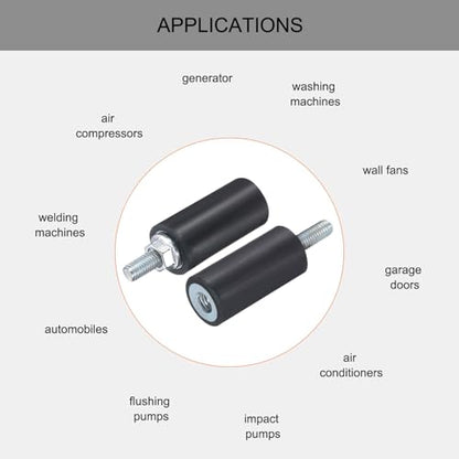 uxcell 6pcs M5x15mm Rubber Isolator Mounts with Studs 15x30mm - size: VD-D15*H30, M5*15