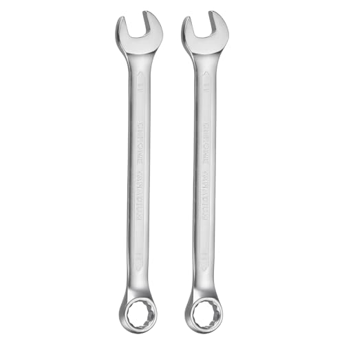 HARFINGTON 2Pcs Metric Combination Wrench 11mm Open End & 15-Degree Offset - size: 11mm