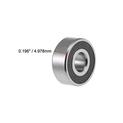 uxcell R3-2RS Deep Groove Ball Bearing 3/16-inchx1/2-inchx0.196-inch Sealed Z2 Lever Bearings 10pcs - size: 3/16"x1/2"x10/51"