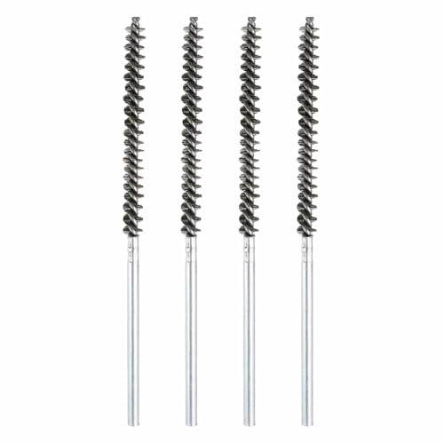 HARFINGTON 4pcs Wire Bore Brush 8 x 3/8" 1/4 Inch Shank Stainless Steel Bristles Cleaning Brush for Clean Car Part Tube Kitchen Garage - size: 8 x 3/8"