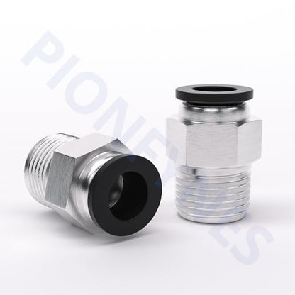 10PCS Push to Connect Fittings 3/8 Inch Tube OD x 3/8 Inch NPT Thread Pneumatic Male Straight Connector Air Fittings - size: 3/8"OD x 3/8"NPT 10PCS