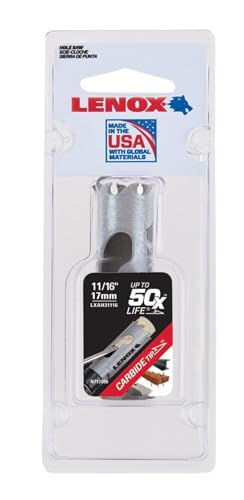 LENOX Tools Carbide Hole Saw, 11/16-Inch (17 mm) (LXAH31116) - style: 11/16-Inch (17 mm)