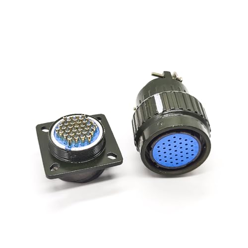 Aviation Connector 28mm Y28M-37TK Female 37 Pin Circular Connector Solder Cable Plug Bayonet Coupling Waterproof Aviation Metal Wire Panel Power Chassis Fittings Connector