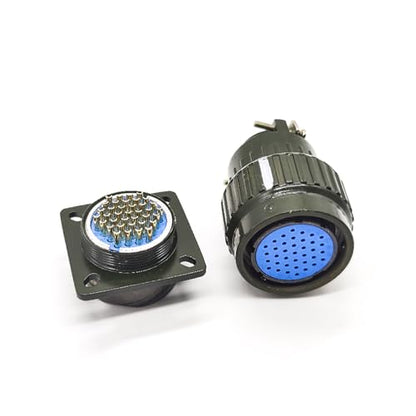 Aviation Connector 28mm Y28M-37TK Female 37 Pin Circular Connector Solder Cable Plug Bayonet Coupling Waterproof Aviation Metal Wire Panel Power Chassis Fittings Connector