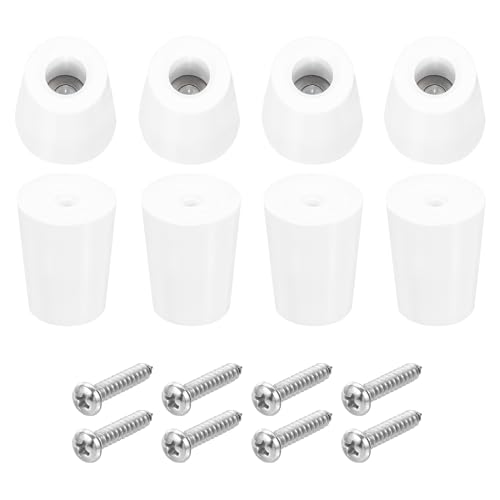 uxcell 8Pcs Rubber Bumper Feet, 1.22" H x0.94 W Round Pads with Stainless Steel Washer and Screws for Furniture, Appliances, Electronics - size: 1.22" H x0.94" W