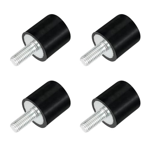 uxcell M5 Thread Rubber Mounts, Vibration Isolators, Cylindrical Shock Absorber with Studs 15 x 15mm 4pcs - size: M5x15x15mm