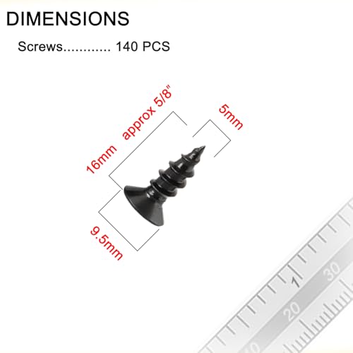 Wood Screws, Flat Head Phillips Self Tapping Screw, #10 x 5/8", 140 Pcs - size: #10 x 5/8"