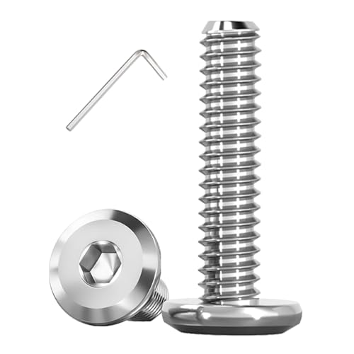Metuja M6-1.0 x 40mm,20-Pack Silver Flat Head Hex Socket Cap Screw Bolts,304 Stainless Steel,Fully Threaded M6 Bolt,Metric Fasteners for Furniture - size: M6-1.0x40mm