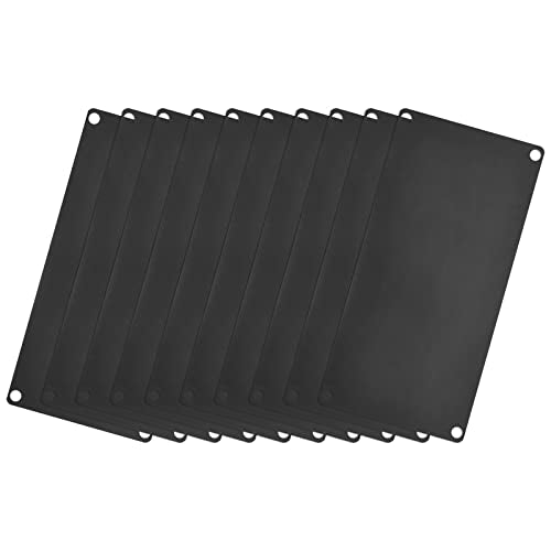 uxcell Stainless Steel Blank Tags, 100 x 60mm Rectangle Engraving Blanks Card with 4 Hole for Machine Nameplate DIY Label Tag, 10Pcs (Black) - size: 100mm x 60mm