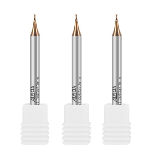 3PCS 0.6mm TISIN Coated 2-Flute Micro Flat End Mill Set for Steel - size: 0.6mm, style: Steel