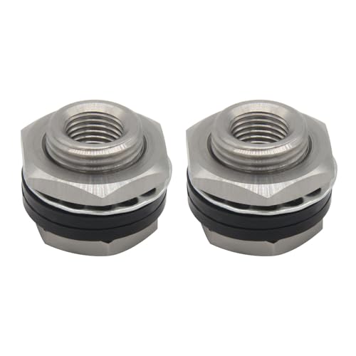 Stainless Steel Bulkhead Fitting 1/4 NPT Female Bulked Coupler 2Pcs - size: 1/4" NPT Female to 1" Length