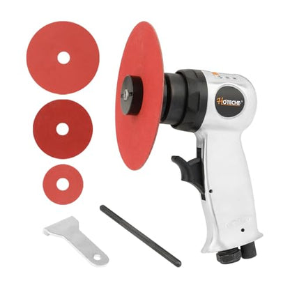 Hoteche 4" to 6" Orbital Air Sander, High Speed Pneumatic Sander, 90° Angle Air Powered Buffer with 4", 5", 6" Sanding Discs and Universal 1/4" Air Inlet for Auto Body & Woodwork