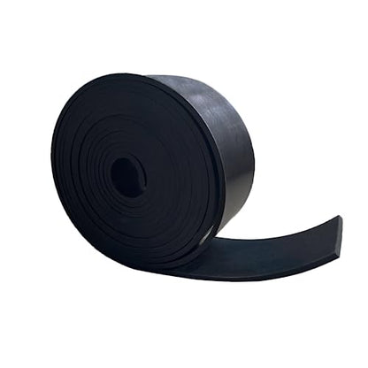 Solid Rubber Strip Roll 1/8 (.125)" Thick X 2" Wide X 10'Long - size: 2"X10'X1/8, style: No Adhesive