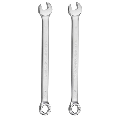 HARFINGTON 2Pcs Metric Combination Wrench 8mm Open End & 15-Degree Offset - size: 8mm
