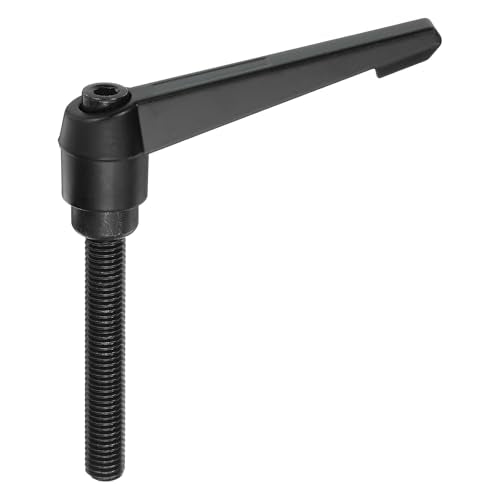 uxcell M12 x 80mm Adjustable Knobs Handle Male Thread Push Button Ratchet Quick Release Locking Rotating Bolt for Lathe Machinery, Black - size: M12 x 80mm