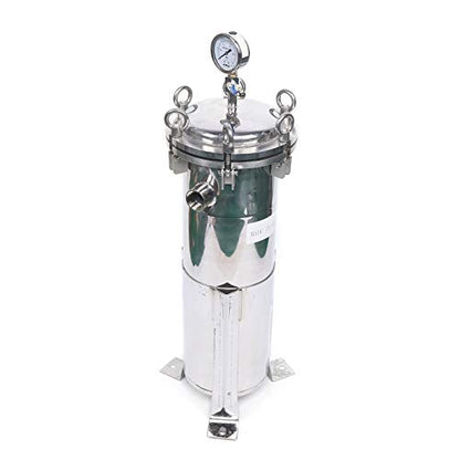 LOYALHEARTDY 150 Psi Bag Filter Housing Stainless Steel Mesh Basket 0.13㎡ Filter Area Heavy Duty Bag Filter Import/Export DN25 Inner Wire Multi-Purpose Filtering Equipment