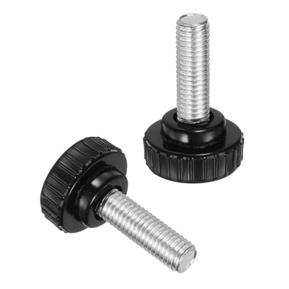 uxcell 4pcs Knurled Clamping Knobs M10 x 30mm Metric Zinc Plated Carbon Steel Male Thread Thumb Screw on Type 30mm Plastic Round Head Threaded Hand Bolt Stud Knobs Black - size: M10 x 30mm x 30mm