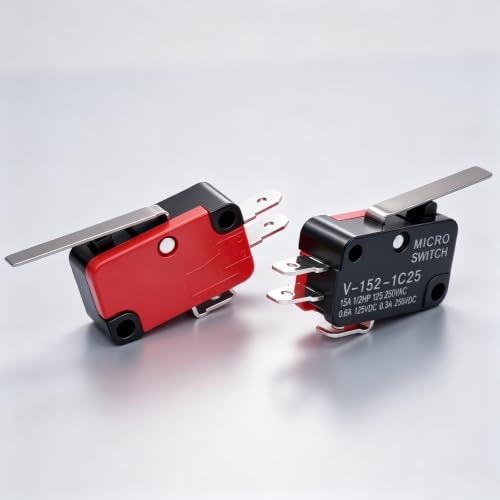 Twidec/6Pcs Micro Limit Switch Short Straight Hinge Lever Arm SPDT Snap Action Switch for Arduino V-152-1C25 - style: V-152-1C25