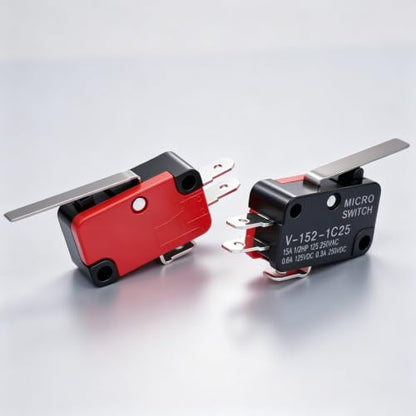 Twidec/6Pcs Micro Limit Switch Short Straight Hinge Lever Arm SPDT Snap Action Switch for Arduino V-152-1C25 - style: V-152-1C25